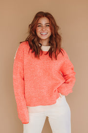 Can't Hardly Wait Coral Sweater-FINAL SALE