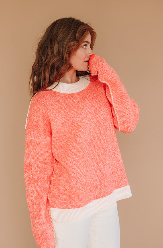 Can't Hardly Wait Coral Sweater - FINAL SALE - FINAL FEW