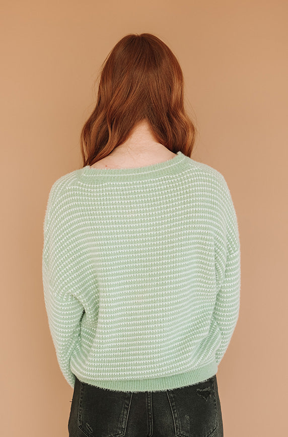 Get In Line Sage Sweater