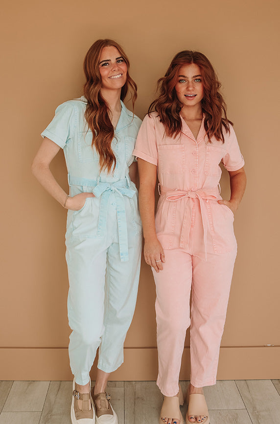 Kiss Me More Peach Jumpsuit - Nursing Friendly