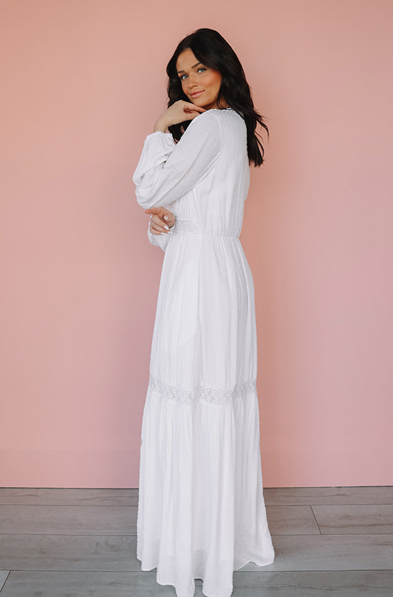 Leah White Lace Dress - Maternity Friendly