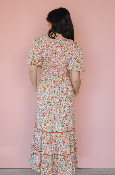 Lizzy Apricot Floral Dress - FINAL FEW