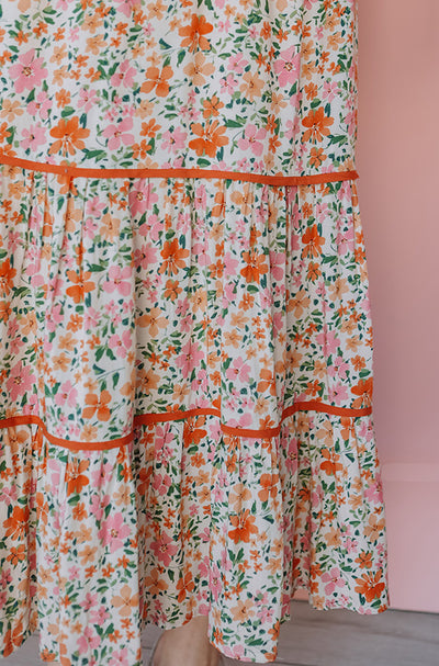 Lizzy Apricot Floral Dress - FINAL FEW