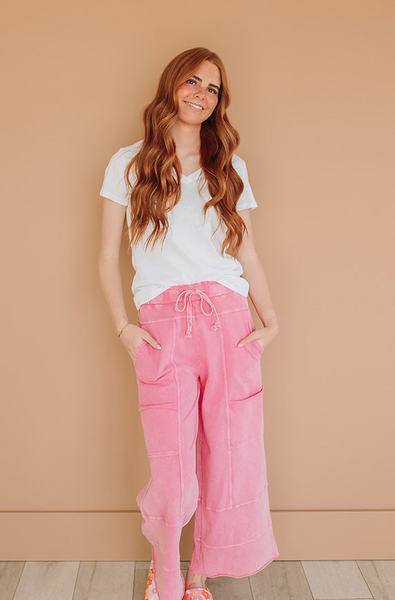 Easy living Barbie Pink Mineral Washed Pant