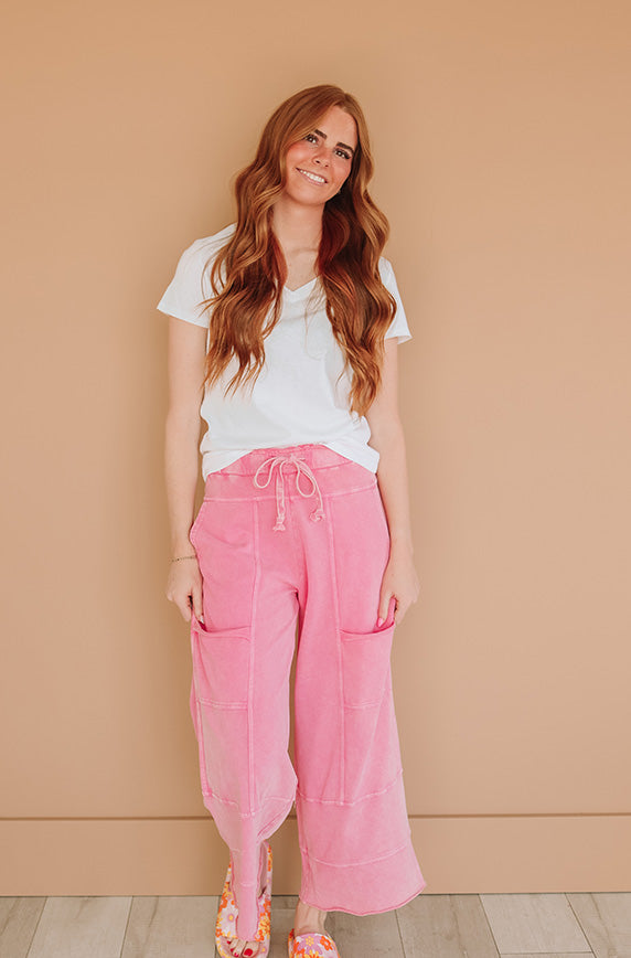 Easy living Barbie Pink Mineral Washed Pant