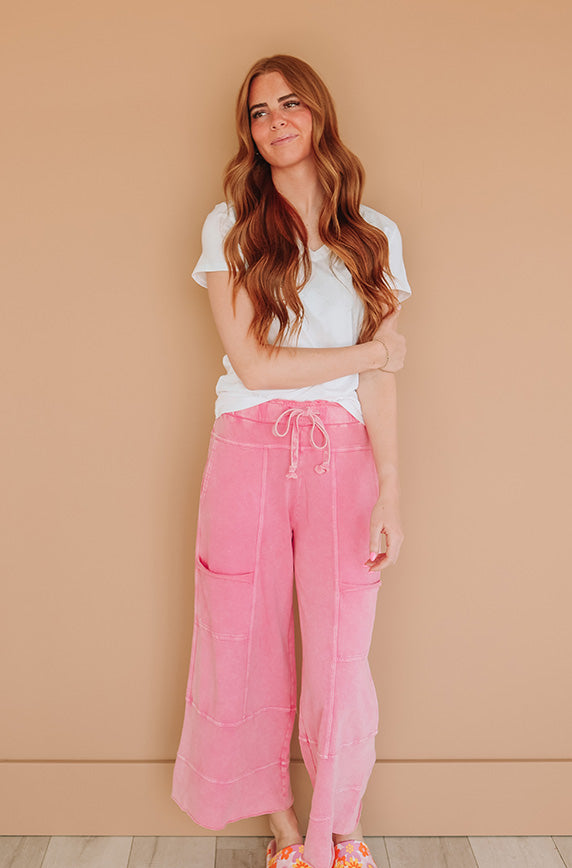 Easy living Barbie Pink Mineral Washed Pant