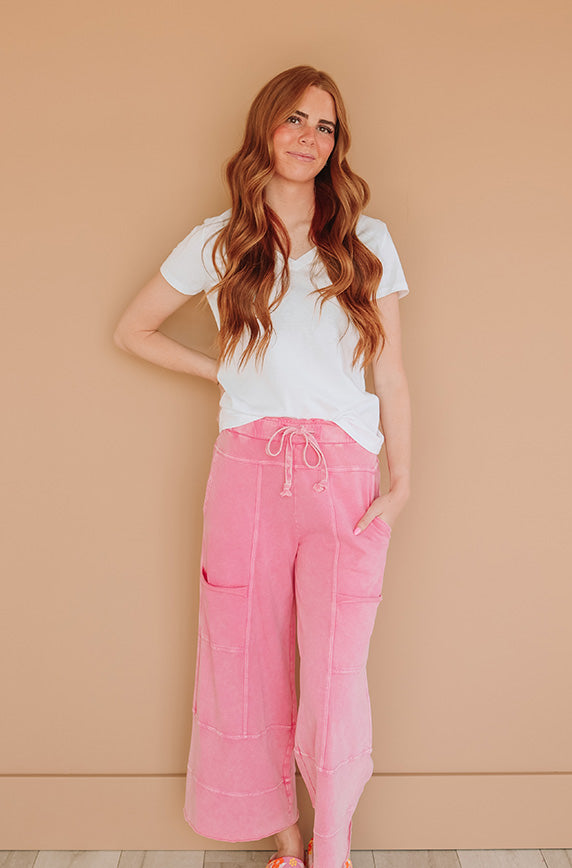 Easy living Barbie Pink Mineral Washed Pant