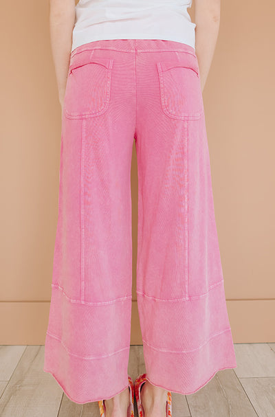 Easy living Barbie Pink Mineral Washed Pant - FINAL FEW