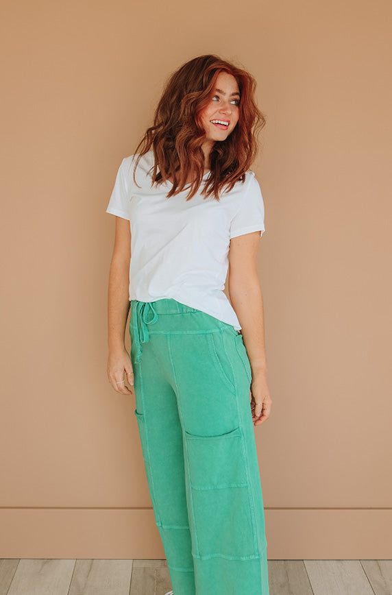 Easy Living Emerald Mineral Washed Pant