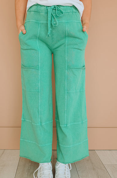 Easy Living Emerald Mineral Washed Pants - Restocked