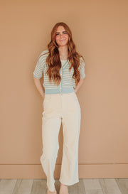 Elise Ivory Wide Leg Corduroy Pants- FINAL FEW