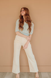 Elise Ivory Wide Leg Corduroy Pants- FINAL FEW