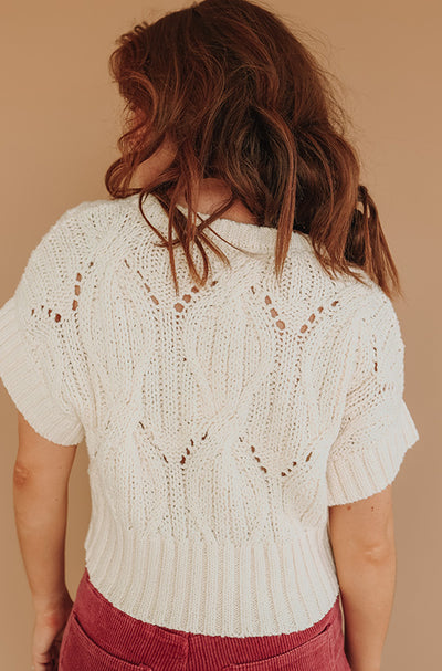 On the Bright Side Cream Knit Sweater - FINAL FEW