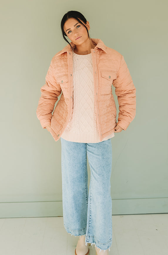 June Quilted Dusty Apricot Jacket