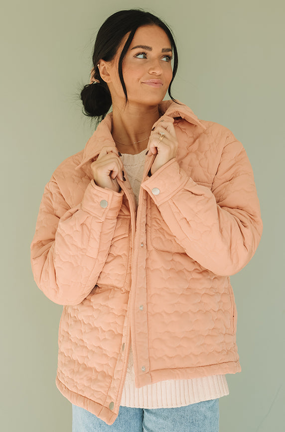 June Quilted Dusty Apricot Jacket