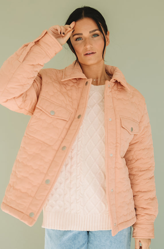 June Quilted Dusty Apricot Jacket