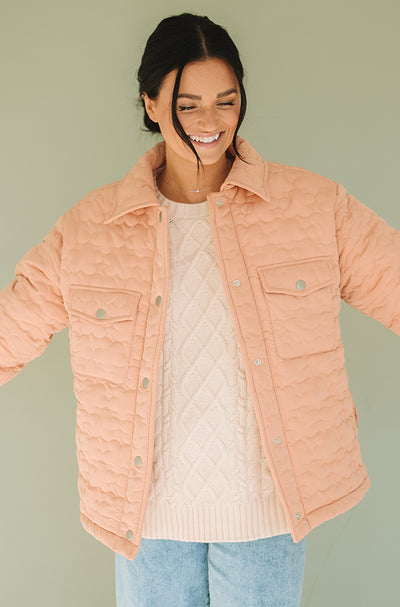 June Quilted Dusty Apricot Jacket