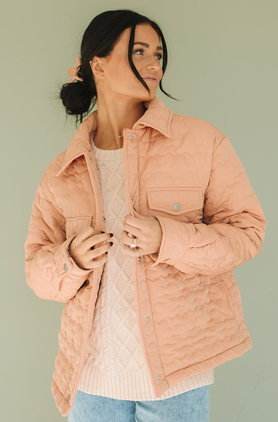 June Quilted Dusty Apricot Jacket