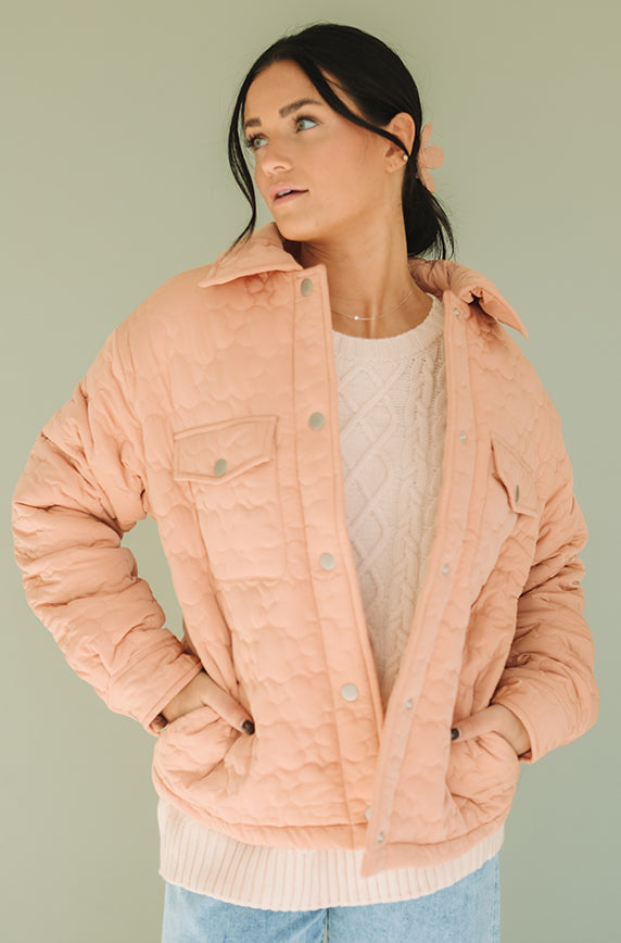 June Quilted Dusty Apricot Jacket