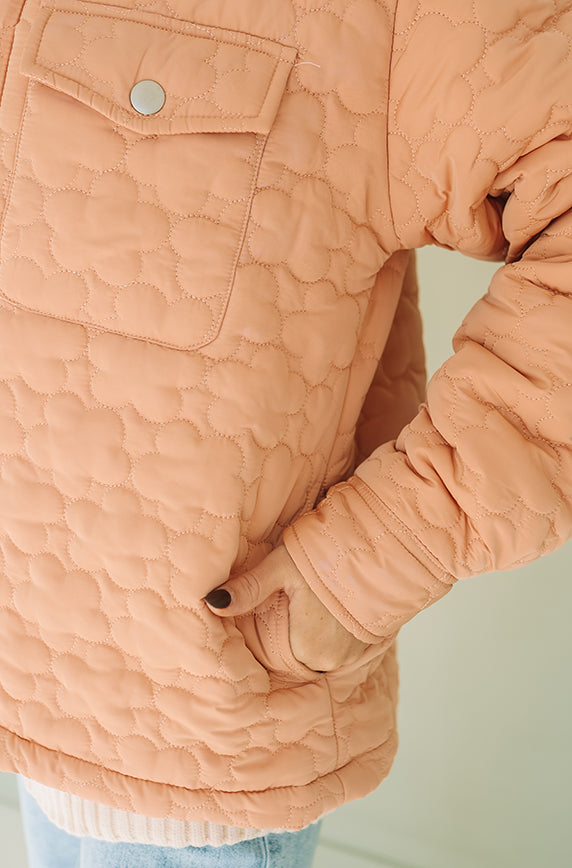 June Quilted Dusty Apricot Jacket