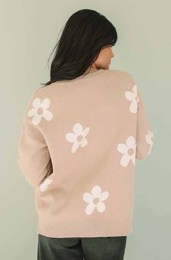 Oops A Daisy Taupe Sweater