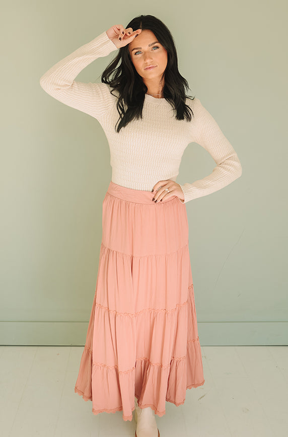 Happy Thoughts Dusty Pink Maxi Skirt