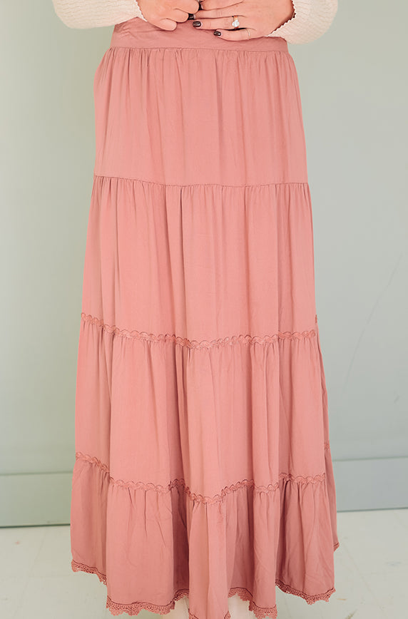 Happy Thoughts Dusty Pink Maxi Skirt