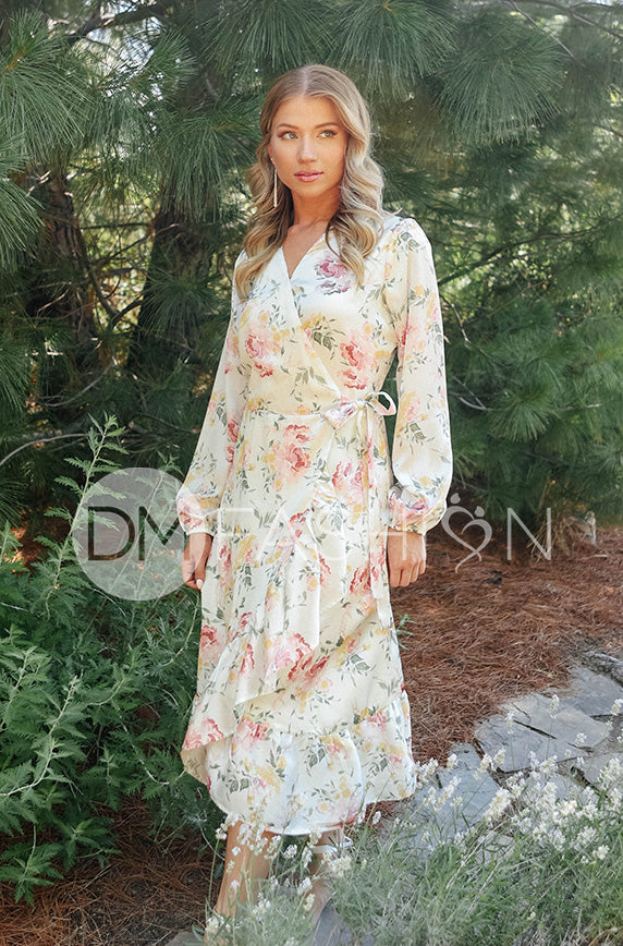Ariel Sunny Floral Midi Dress - DM Exclusive - Nursing Friendly - Maternity Friendly