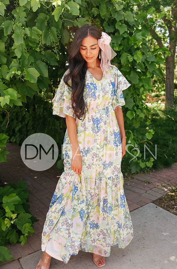 Aurora Periwinkle Floral Dress - DM Exclusive - Nursing Friendly - Maternity Friendly