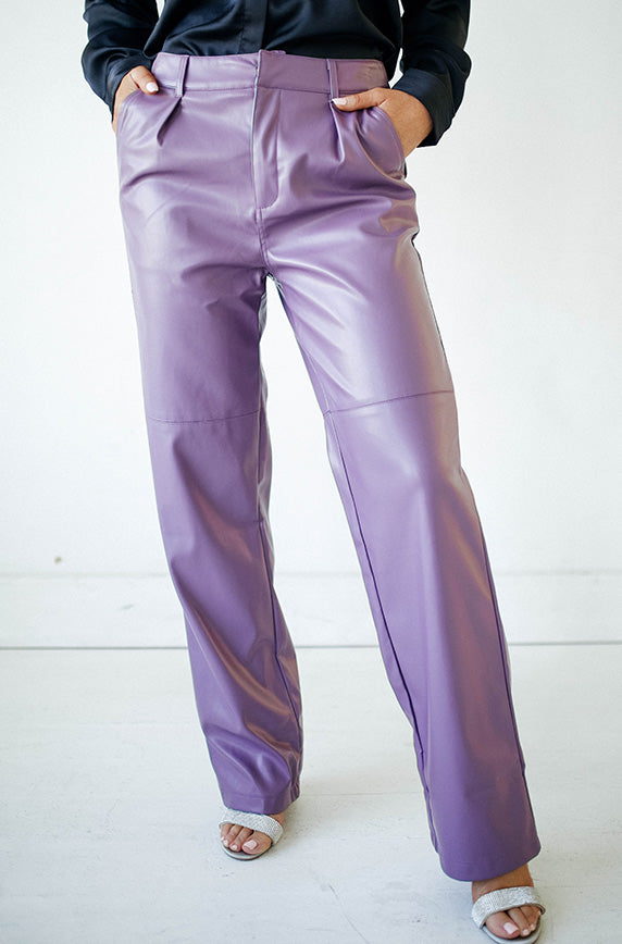 Laffy Taffy Purple Leather Pants