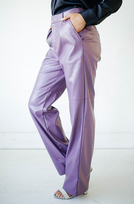 Laffy Taffy Purple Leather Pants - FINAL SALE
