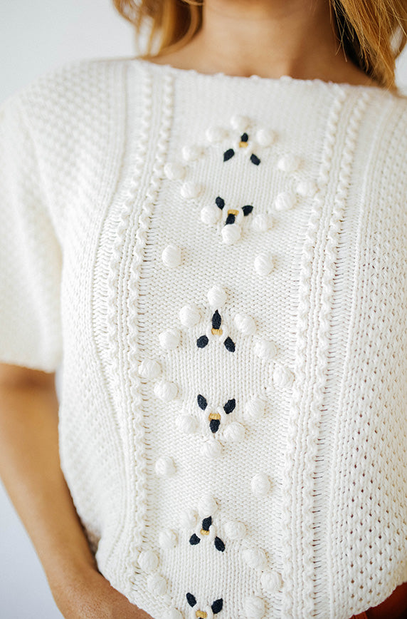 Own It Cream Knit Textured Top
