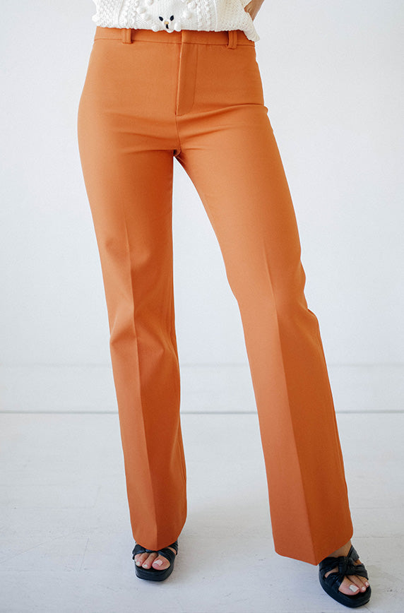 ASOS DESIGN retro floral flare trousers in orange | ASOS