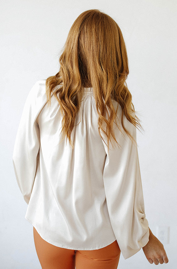 Boardwalk Champagne Satin Blouse