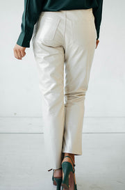 Steal the Spotlight Taupe Leather Pant