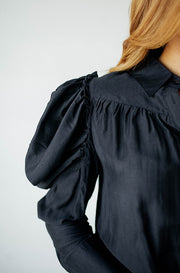 Ursula Puff Sleeve Black Blouse