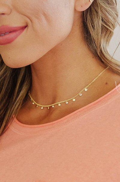 Gold Chain Mini Diamond Necklace - FINAL SALE