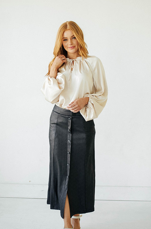 Boardwalk Champagne Satin Blouse