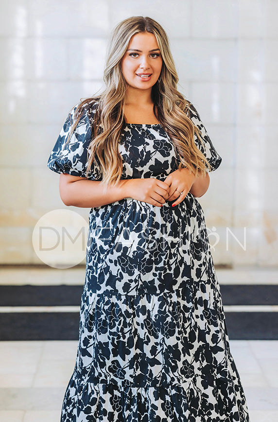 Cassidy Black Floral Dress - DM Exclusive - Maternity Friendly