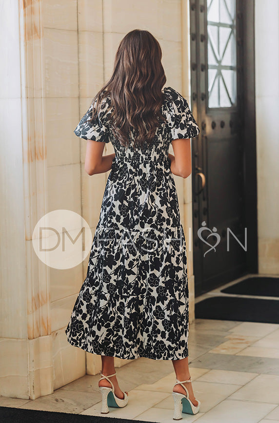 Cassidy Black Floral Dress - DM Exclusive - Maternity Friendly - Restocked 3XL