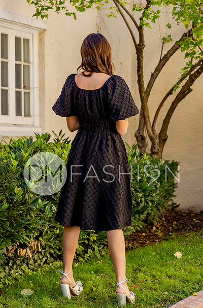 Brynn Black Texture Dress - DM Exclusive - Maternity Friendly