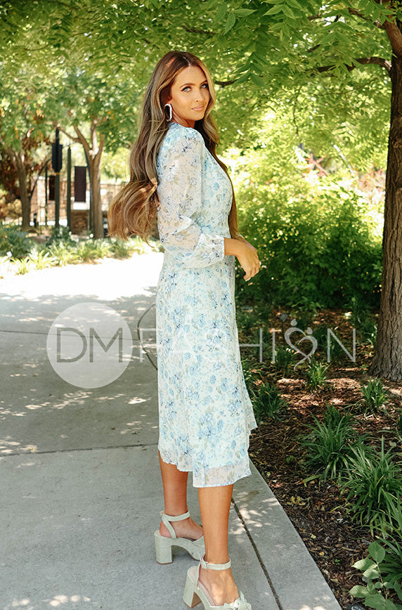 blue dress for baby girl Hillary Blue Printed Tunic Dress main image 1