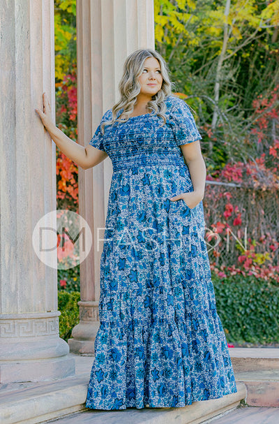 Jaelyn Teal Floral - DM Exclusive -  Maternity Friendly
