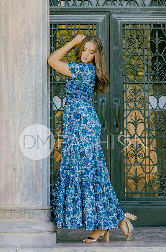 Jaelyn Teal Floral - DM Exclusive -  Maternity Friendly