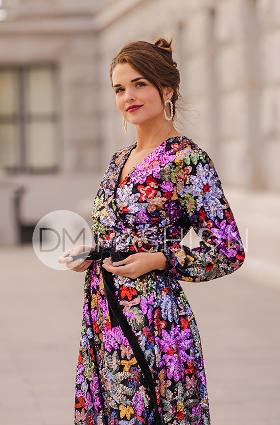 Danica Floral Sequin Dress - DM Exclusive - Maternity Friendly