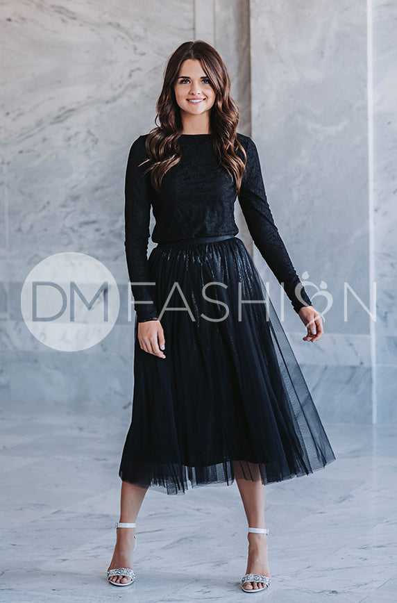 Queen For A Day Black Tulle Skirt - DM Exclusive