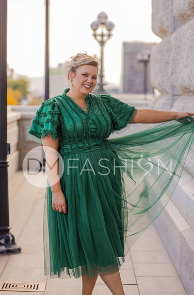 Celeste Emerald Tulle Dress - DM Exclusive