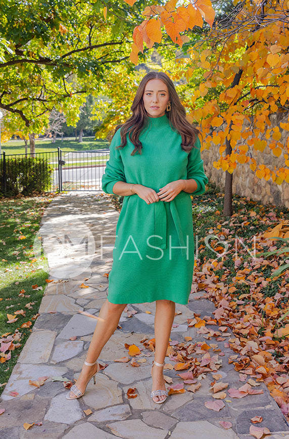 Alesha Kelly Green Sweater Dress - DM Exclusive - Maternity Friendly