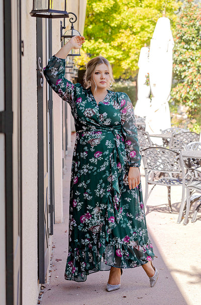 Melanee Pine Floral Wrap Dress - DM Exclusive - Maternity Friendly - N ...