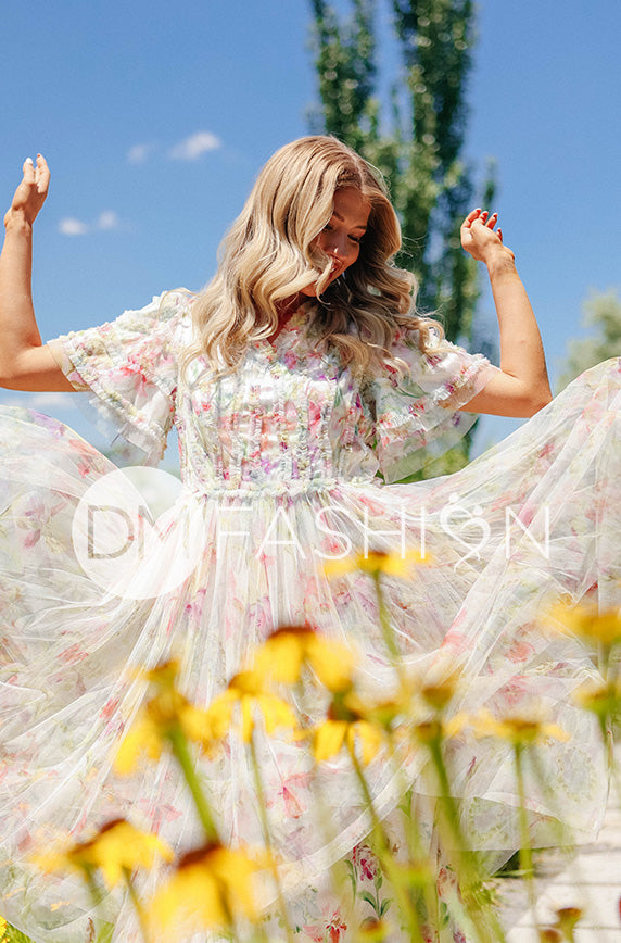 Celeste Iris Floral Dress- DM Exclusive